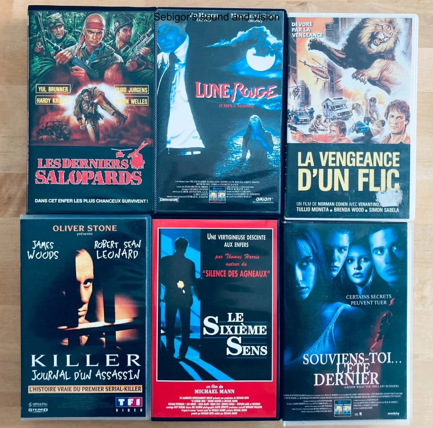 Lot 6 cassettes VHS spécial thriller.